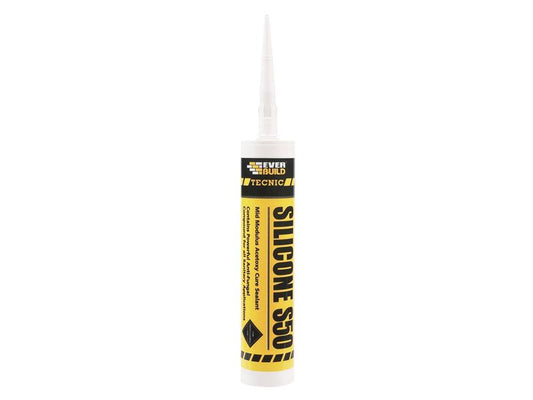 Everbuild Sika Tecnic Silicone S50 White 310ml EVBS50WE