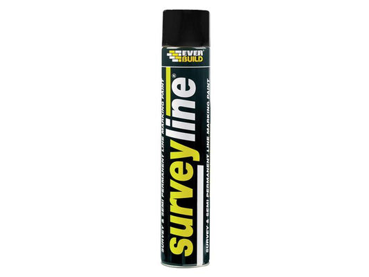 Everbuild Survey Line® Marker Spray Black 700ml EVBSURVEYBK