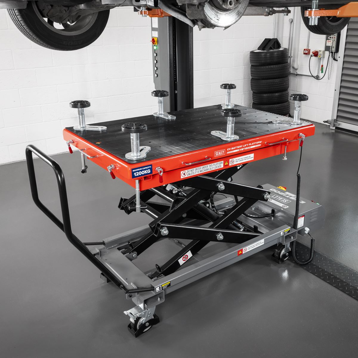 Sealey Electric Vehicle Hydraulic Battery Lift Platform Truck 1200kg EVBT1200