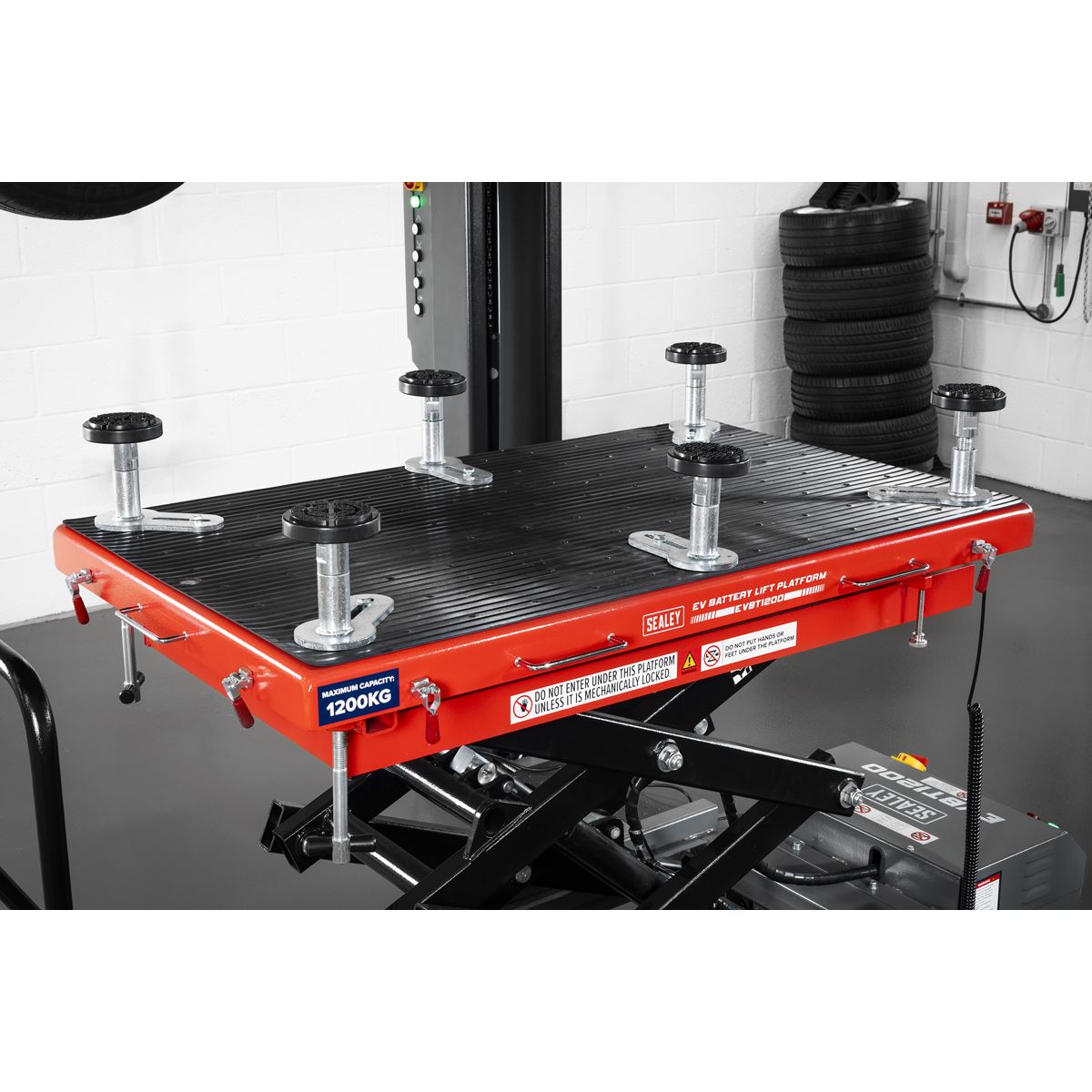 Sealey Electric Vehicle Hydraulic Battery Lift Platform Truck 1200kg EVBT1200