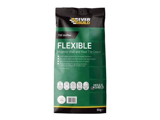 Everbuild Sika 730 Uniflex Hygienic Tile Grout Ivory 5kg EVBUFLEX5IV
