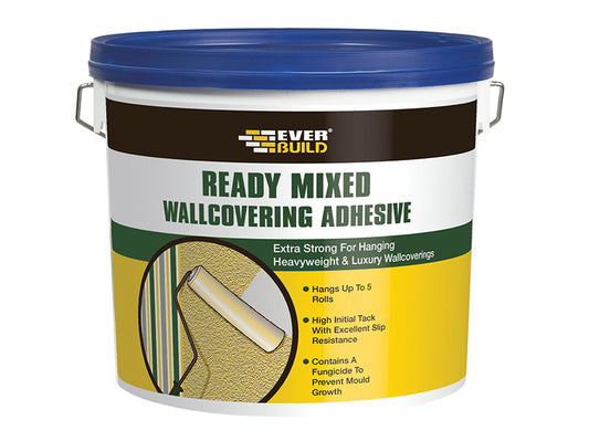 Everbuild Sika Ready Mixed Wallcovering Adhesive 4.5kg Heavy Duty EVBWALLRD4