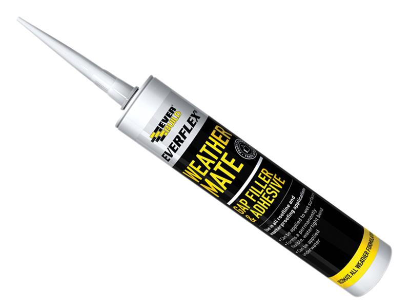 Everbuild Sika Weather Mate Multi-Use Gap Filler & Adhesive Black 295ml EVBWEABK