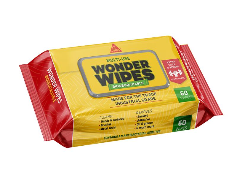 Everbuild Sika Wonder Wipes Biodegradable 60 Pieces Plastic Free EVBWIPEBIO