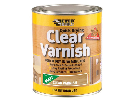 Everbuild Sika Quick Dry Wood Varnish Matt Clear 2.5 litre EVBWVARCLM2
