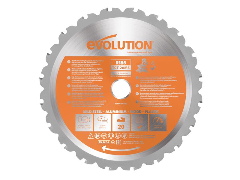 Evolution Multi-Material Mitre Saw Blade 185 x 20mm x 20T EVL185MULTMS