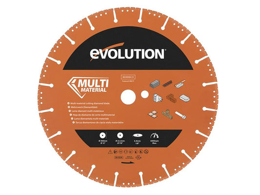 Evolution Multi-Material Diamond Demolition Disc Cutter Blade 300 x 22.2mm EVLMD300SEGC