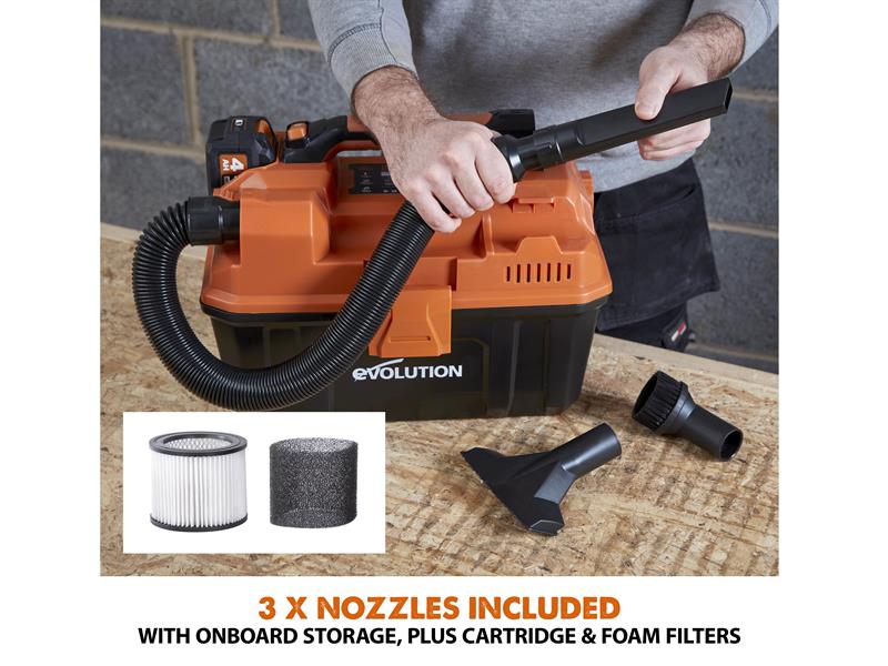 Evolution R11VAC-Li EXT Wet & Dry Vacuum Cleaner 18V Bare Unit EVLR11VACN
