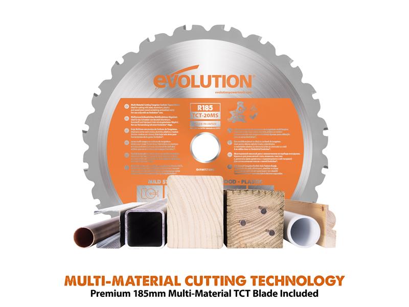 Evolution R185CMS-Li EXT Compound Mitre Saw 18V Bare Unit EVLR185CMSN