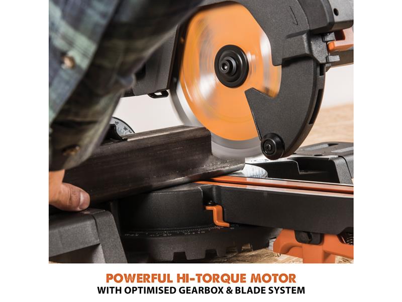 Evolution R185SMS+ 185mm Multi-Material Sliding Mitre Saw 1200W 240V EVLR185SMSP