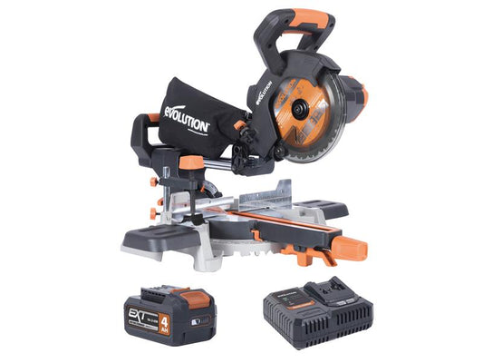 Evolution EXT Sliding Mitre Saw 18V 1 x 4.0Ah Li-ion 185 x 20mm R185SMS-Li