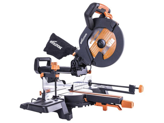 Evolution R255SMS+ Pro Multi-Material Sliding Mitre Saw 255mm 2000W 240V EVLR255SMS
