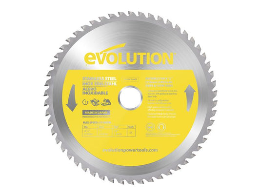 Evolution Stainless Steel Cutting Circular Saw Blade 210 x 25.4mm x 54T EVLS210TC54C