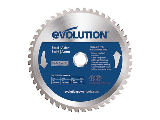 Evolution Mild Steel Cutting Circular Saw Blade 230 x 25.4mm x 48T EVLS2302548