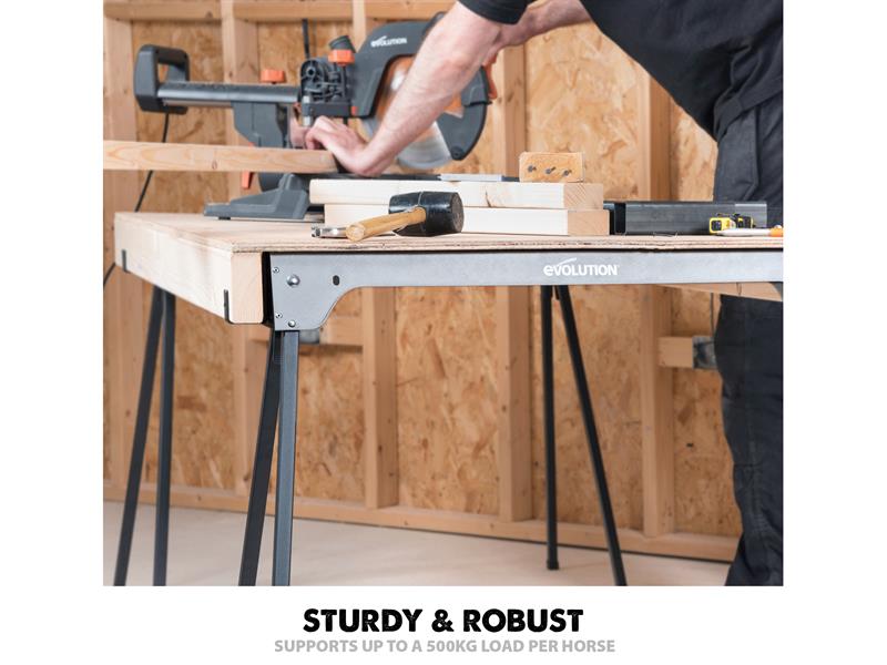 Evolution Metal Folding Sawhorse Stand (Twin Pack) EVLTRESTLES