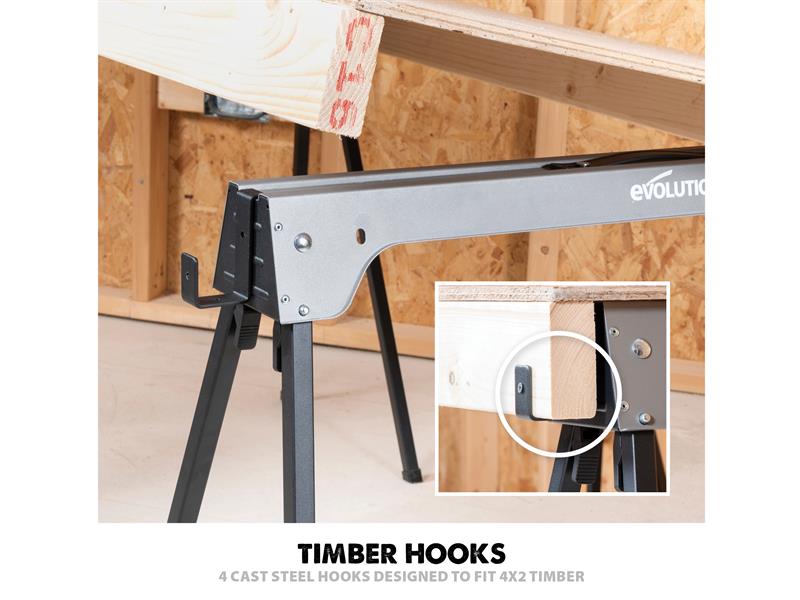 Evolution Metal Folding Sawhorse Stand (Twin Pack) EVLTRESTLES