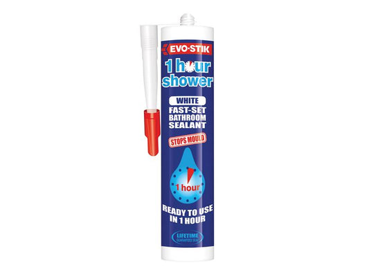 EVO-STIK 1 Hour Shower Sealant White 310ml EVO1HSWHITE