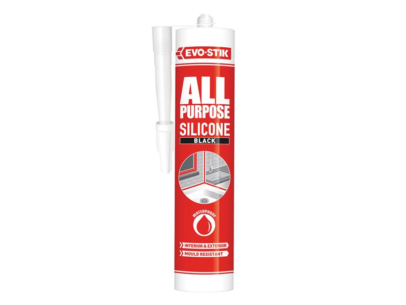 EVO-STIK 112872 All Purpose Flex Silicone Sealant Black C20 EVOAPFSSBK