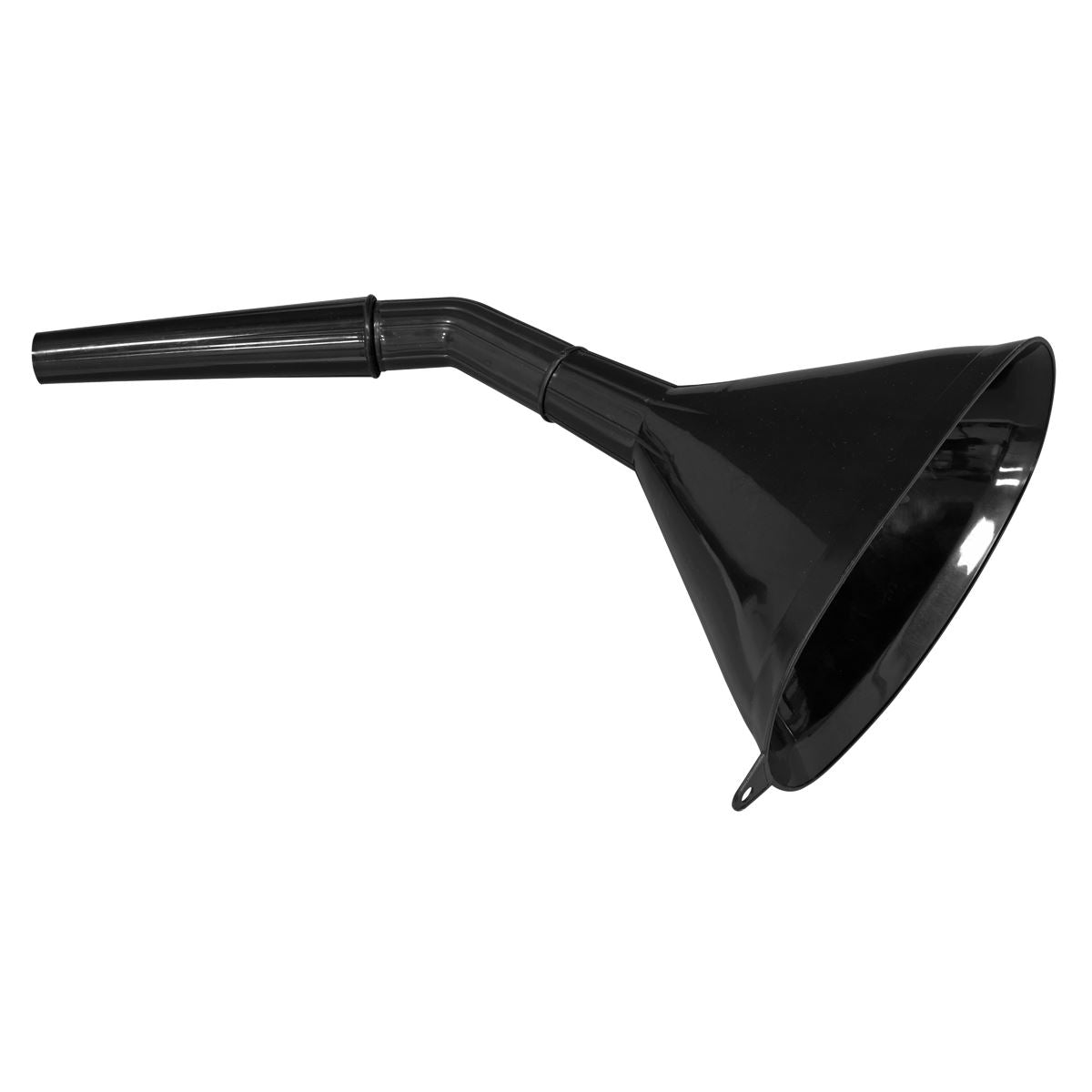Sealey Angled Spout Oval Oil Fuel Funnel with Filter 200mm Medium F7
