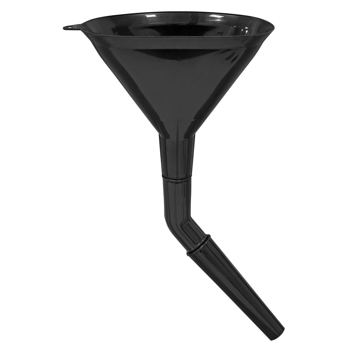 Sealey Angled Spout Oval Oil Fuel Funnel with Filter 200mm Medium F7