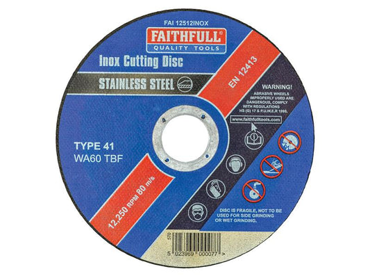 Faithfull Inox Cutting Disc 115 x 1.2 x 22.23mm FAI11512INOX