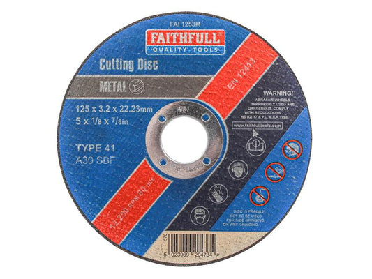 Faithfull Metal Cut Off Disc 125 x 3.2 x 22.23mm FAI1253M