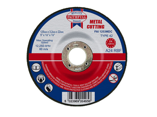 Faithfull Depressed Centre Metal Cutting Disc 125 x 3.2 x 22.23mm FAI1253MDC