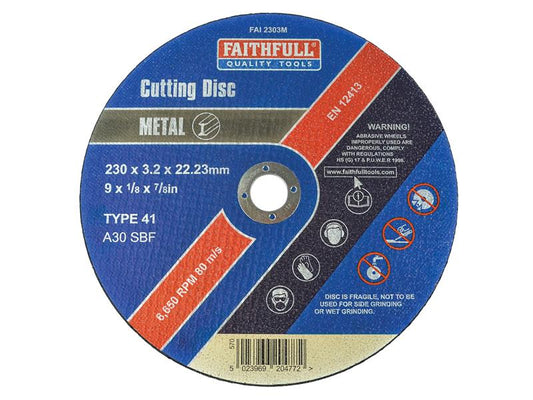 Faithfull Metal Cut Off Disc 230 x 3.2 x 22.23mm FAI2303M