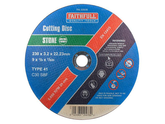 Faithfull Stone Cut Off Disc 230 x 3.2 x 22.23mm FAI2303S