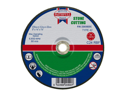 Faithfull Depressed Centre Stone Cutting Disc 230 x 3.2 x 22.23mm FAI2303SDC
