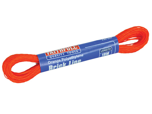 Faithfull 300 Polyethylene Brick Line 18m (59ft) Orange (Box 12) FAI300