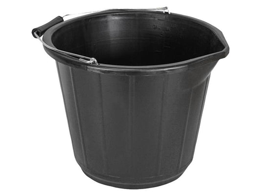 Faithfull General-Purpose Bucket 14 litre (3 gallon) - Black FAI3GBUCKET