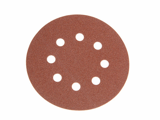 Faithfull Hook & Loop Sanding Disc DID3 Holed 125mm x 120G (Pack 25) FAIAD125120H