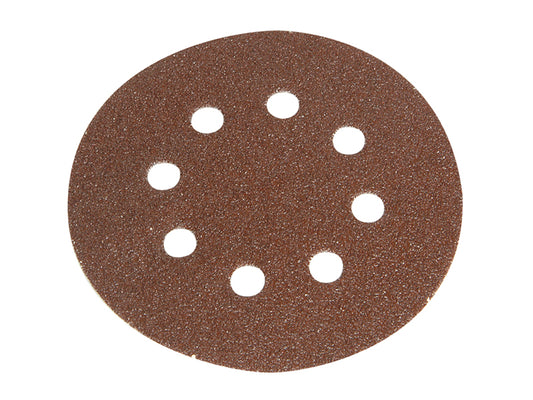 Faithfull Hook & Loop Sanding Disc DID3 Holed 125mm Coarse (Pack 5) FAIADHL125C