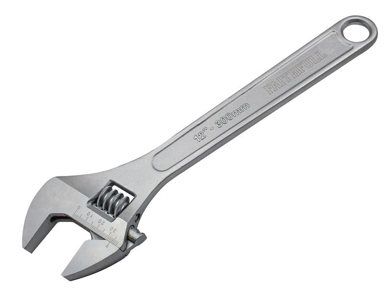 Faithfull Chrome Adjustable Spanner 300mm 12in Jaw Capacity 35mm FAIAS300MC