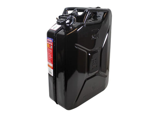 Faithfull Black Steel Jerry Can 20 litre Size 470 x 345 x 168mm FAIAUJERR20B