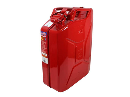 Faithfull Red Steel Jerry Can 20 litre Size 470 x 345 x 168mm FAIAUJERR20R
