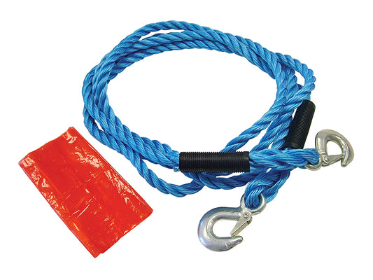Faithfull Tow Rope 4m Metal Hooks 2 Tonne FAIAUTR2TON