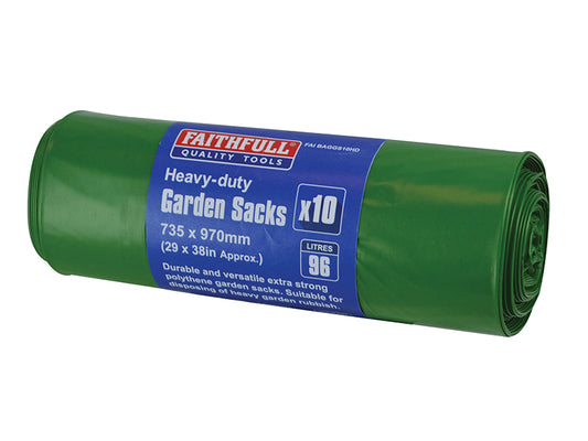 Faithfull Heavy-Duty Strong Garden Sacks (Roll 10) FAIBAGGS10HD
