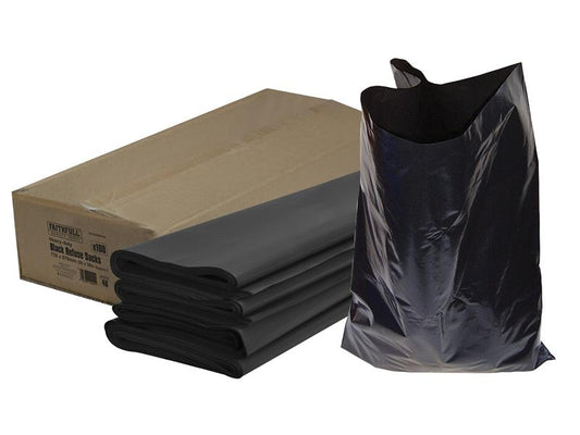 Faithfull Heavy-Duty Black Refuse Sacks (Pack 100) FAIBAGREF100