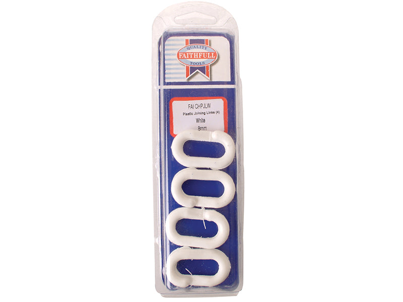Faithfull Plastic Joining Links 8mm White (Pack 4) FAICHPJLW