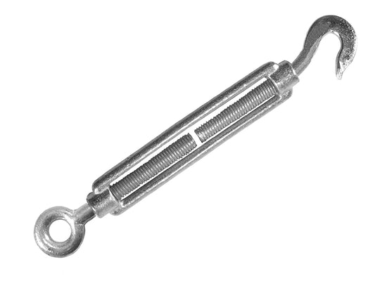 Faithfull Straining Screw 8mm Hook & Eye Galvanised 104mm (Pack 2) FAICHSCREW8
