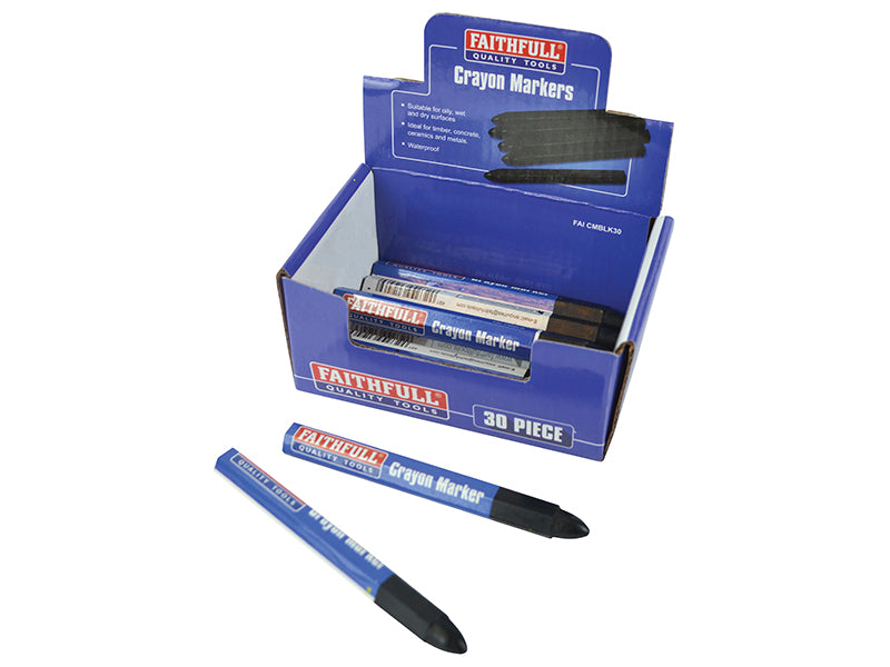 Faithfull Crayon Marker Black (CDU 30) FAICMBLK30