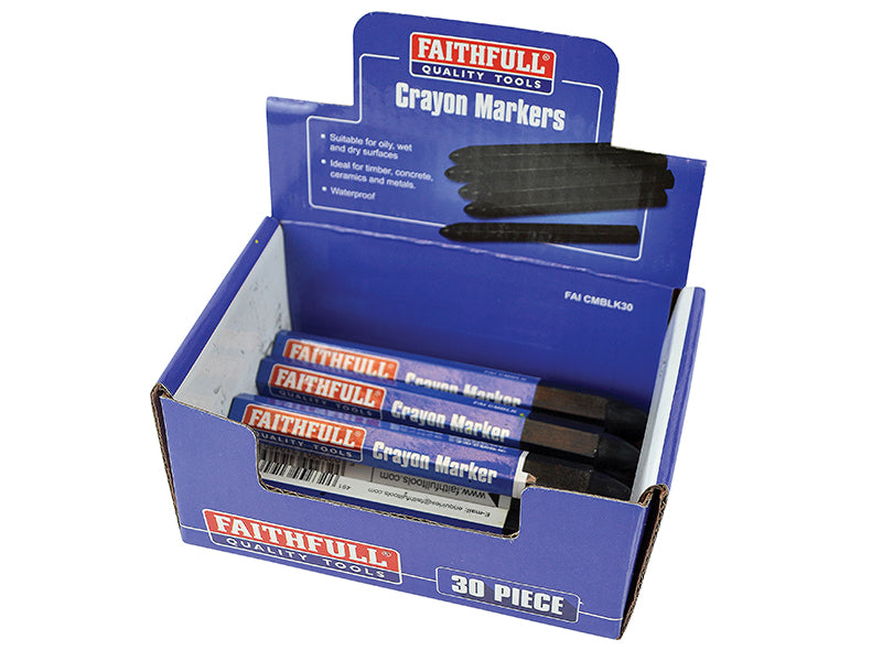 Faithfull Crayon Marker Black (CDU 30) FAICMBLK30
