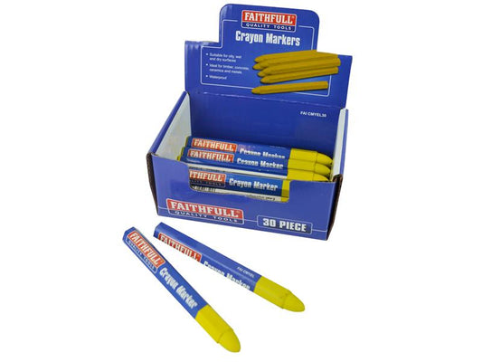 Faithfull Crayon Marker Yellow (CDU 30) FAICMYEL30
