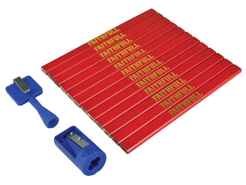 Faithfull Carpenter's Pencil Kit Red / Medium (Pack 12) FAICPRKIT