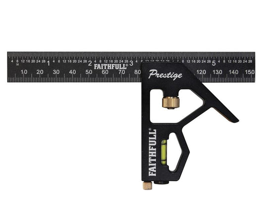 Faithfull Prestige Combination Square Black Aluminium 150mm (6in) FAICS150CNC