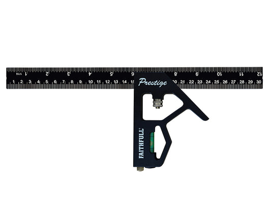 Faithfull Prestige Combination Square Black Aluminium 300mm (12in) FAICS300CNC