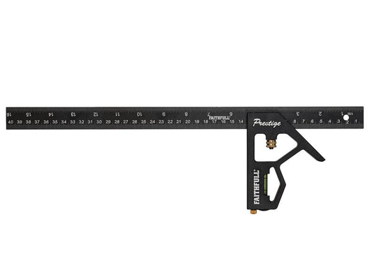 Faithfull Prestige Combination Square Black Aluminium 400mm (16in) FAICS400CNC