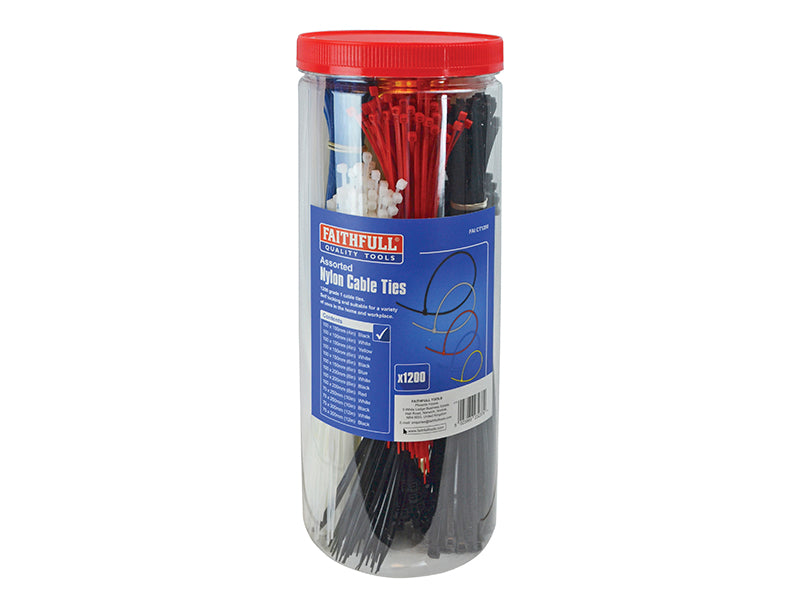 Faithfull Cable Ties (Barrel Pack 1200) FAICT1200